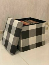 Folding Storage Ottoman Linen