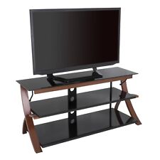 TV Stand Modern Black Glass