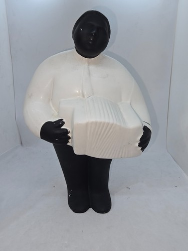 Black white accordion player - &,