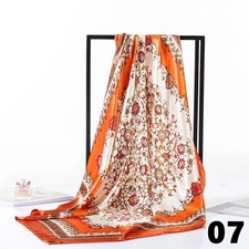 Large 90cm Satin Silk Square Scarf Floral Bandana Head band Neck Bag Charm Women