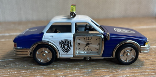 Waltham police car desk clock - police,