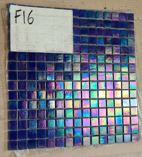 Glass mosaic purple blue shiny - glass,