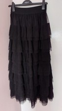 Next Black Mesh Tulle Midi