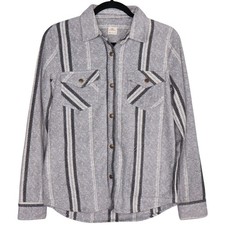 O'Neill Zuma Women's XS Gray Fleece Flannel Snap Button Down Shirt Jacket
