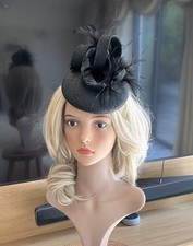 Whiteley black fascinator - whiteley,