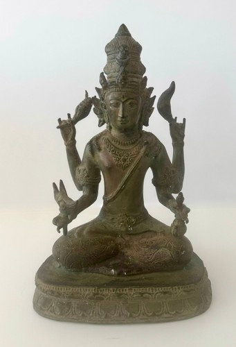 Balinese bronze sitting shiva - balinese,