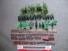 Job Lot Plastic Fences & Trees Bundle Railway Display Farm Yard etc