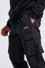 Boohoo Shell Cargo Jogger MAN Mens Slim Fit Size XS or M BNWT RRP £23.99 Black