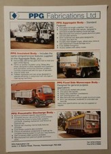 PPG Fabrications Truck Bodies Leaflet / Brochure c.1994