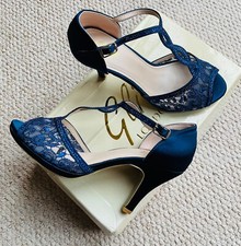 NAVY BLUE WOMENS SATIN LACE T