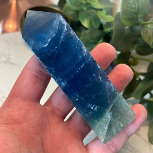Blue fluorite points - blue, (80-95mm)
