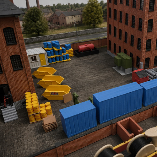 Model railway industrial scene - model,