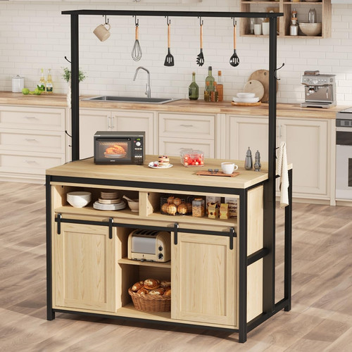 Rustic kitchen island - kitchen,