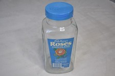 Large Retro Vintage Cadbury's Roses Glass Chocolates Sweet Jar with Lid 3.5 lb