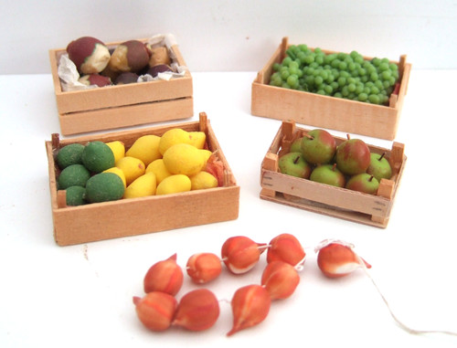Dolls house crates fruit - 4, ,fruit