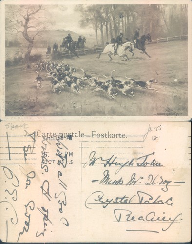 Fox hunting scene - , horses