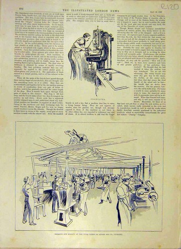 Original old antique print - old,