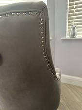 High Back Chair, Press Studs Chrome Legs Chrome Ring On Rear Good Condition