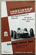 INGLISTON 29 Aug 1965 EDINBURGH FESTIVAL RACE Motor Sport Official Programme