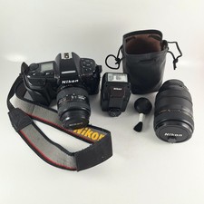 Nikon N90s AF Camera, Long Lens & Flash, with Bag & Manual- Spares Or Repair