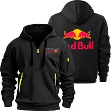 Red Bull Racing Hoodie Men Half Zipper Moto Sweatshirt 2025 Fashion Pullover Top