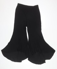 River Island Women’s Black Flared Crepe Trousers Size 10 Evening Wear