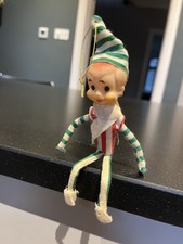 Rare Vintage Knee Hugger Elf On The Shelf Small Elf Christmas Decor 1950s 1960s