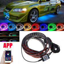 4PCS RGB LED Neon Car Under Glow Atmosphere Strip Light APP Bluetooth Control