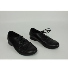 Boys Clarks Size 1 G 33 EU Shoes Black Leather Brogues Article
