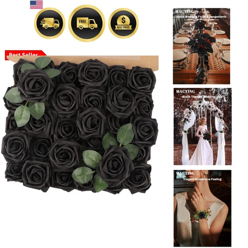 Artificial black rose flowers - artificial,