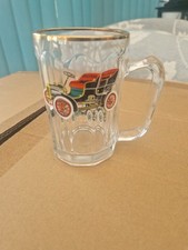 Retro vintage mini tankard glass with Daimler 1900's car image