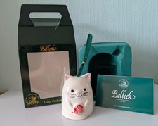 Belleek kitty cat with ball - belleek,