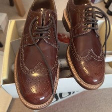 Grenson Sid Long Wing Brogue shoes Tan UK 7 