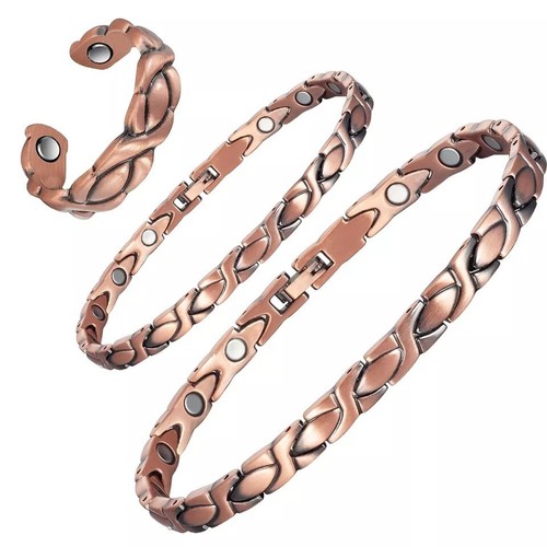 Solid copper magnetic anklets - solid,