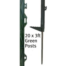 20 X GREEN 3FT POLY POSTS -