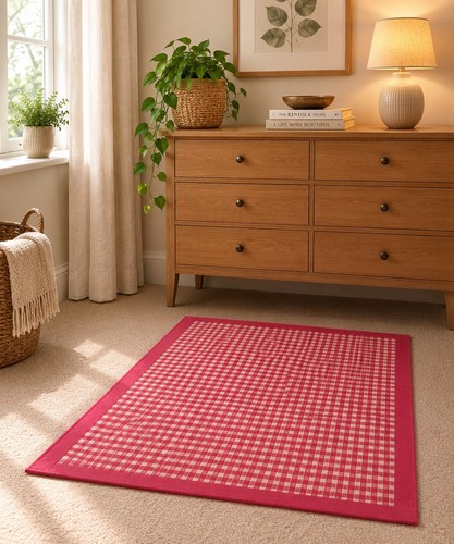 Laura ashley gingham rug pink - laura,