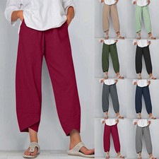 Womens Ladies Cotton Linen