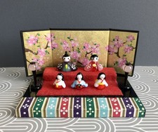 Vintage Mini Glass Hina Doll Display – Japanese Hinamatsuri Set