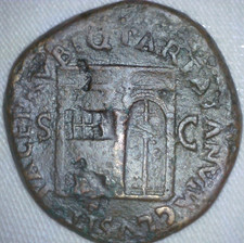 NERO - Temple of JANUS rev. Peace of the Roman People! WAVY FLAN. Roman As.