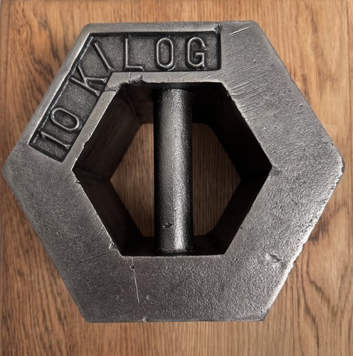 Vintage hexagon cast iron 10kg - hexagon,