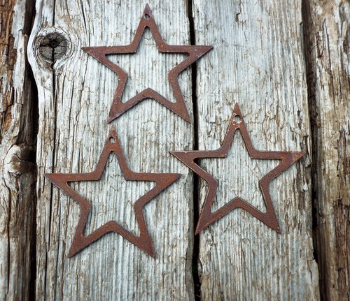 Rusty metal stars with - rusty, x
