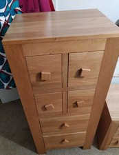 Oak 6 Drawer Tallboy Chest