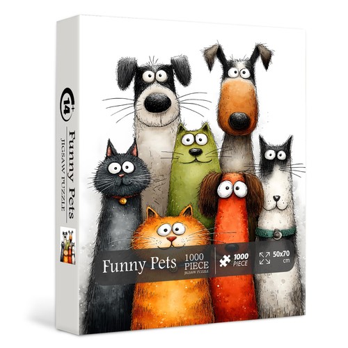 Funny pets 1000 piece jigsaw - piece,