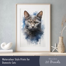 Watercolour Cat Art Print –