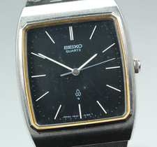 Vintage 1979 SEIKO Emblem 7830-5150 Navy UNI-SEX 28mm Square QZ Watch From JAPAN