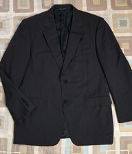 Mens Made In Italy Canali Black Striped Pure Wool Blazer Jacket - Size 44" Chest