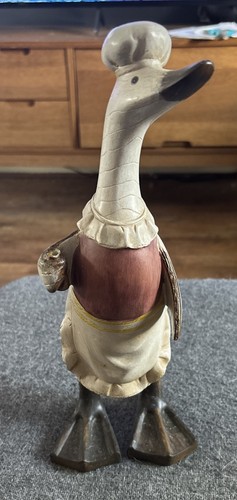 Wooden goose ornament - wooden,