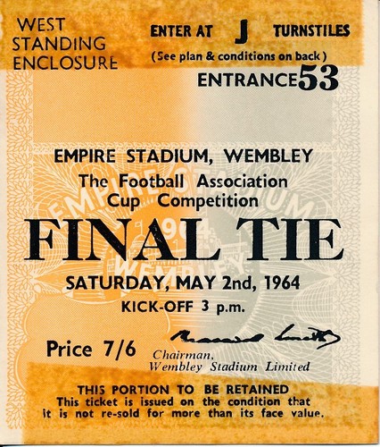 Ticket cup final 1964 west - ticket:,