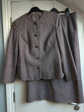 Stylish Vintage PENNY PLAIN Two Piece Checked Tweed Wool Skirt Suit,  SIZE 16 L