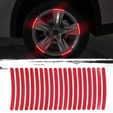 20Pcs Reflective Red Sticker Car Wheel Hub Rim Stripe Tape Decal Car Accessories